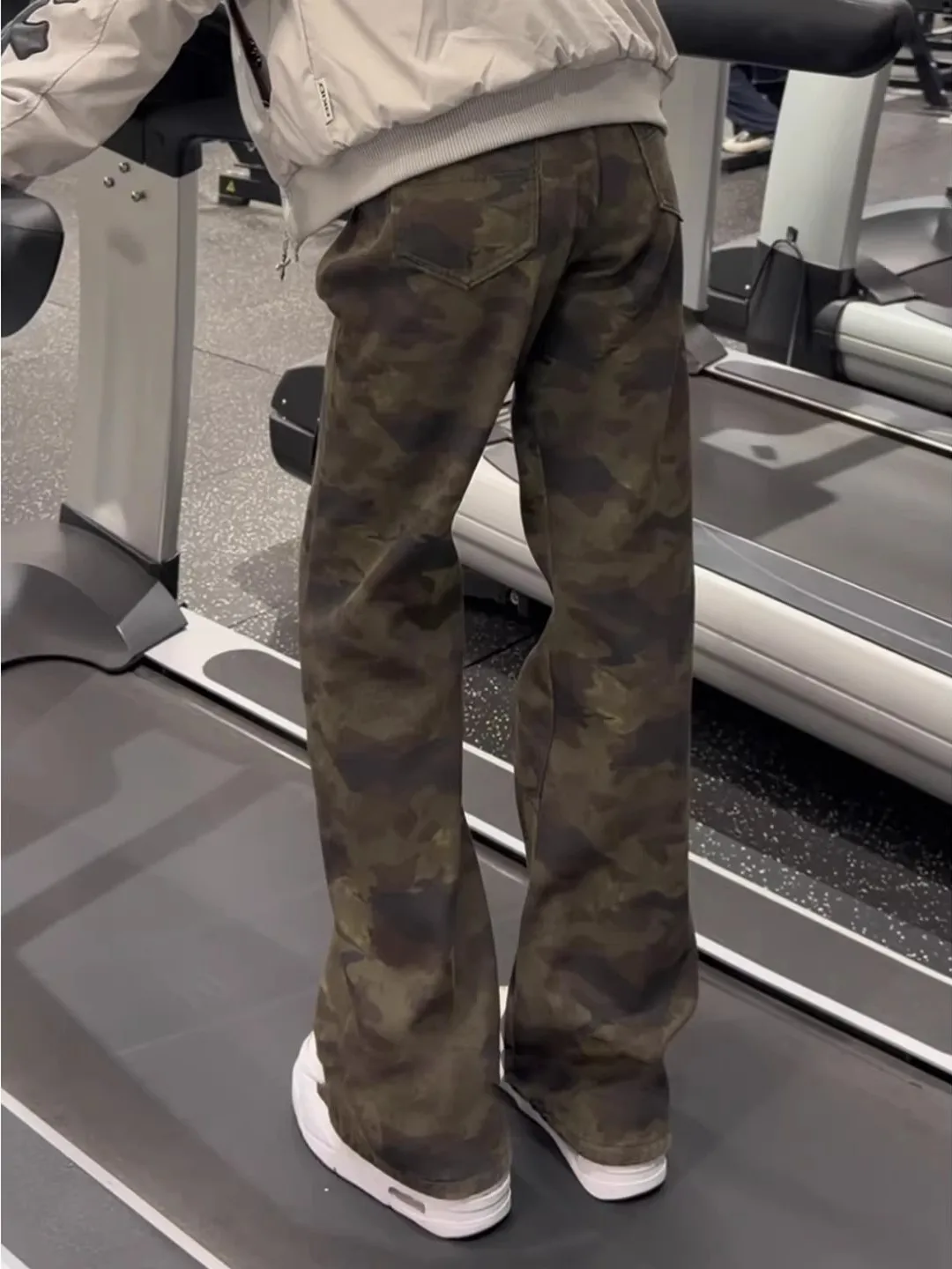 

American Retro Camouflage Fce Lined Denim Jeans Men's Sle Spring Autumn Haome High Street Slim Fit Straight Leg Jeans