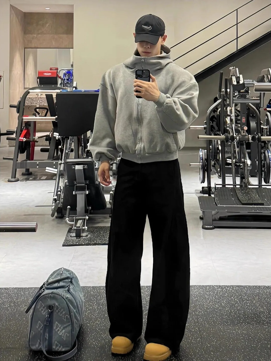 

Bla American Sle Loose Fit Men's Sweatpants Thiened Fce Winter Spor Trousers Straight Leg Long Pants