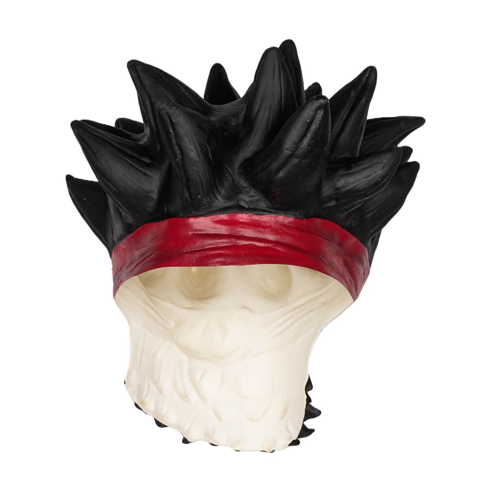 

Латексная маска с шипами и красной повязкой на голову, необычный головной убор для косплея на Хэллоуин