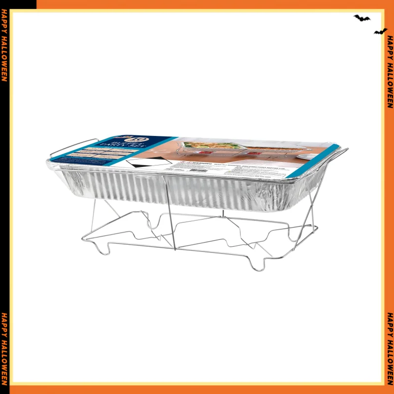 

10-Piece Disposable Chafing Dish Buffet Set with Fuel – Includes Racks, Aluminum Trays, Utensils & Gel Fuel
