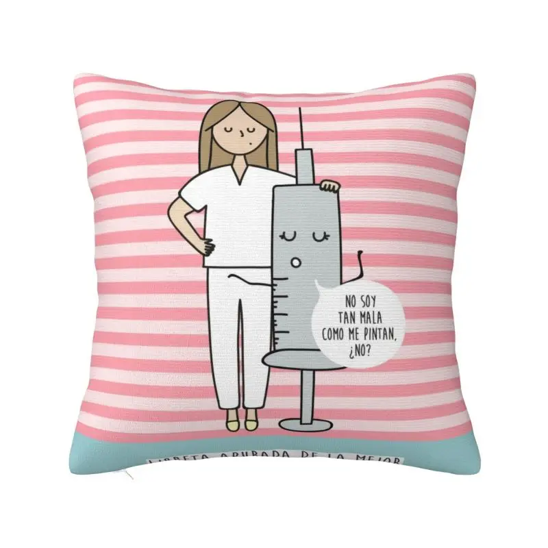 Custom Funny Cartoon Nurse Pillow Case Health Care Nursing Doctors Modern Cushion Cover Soft Pillowcase