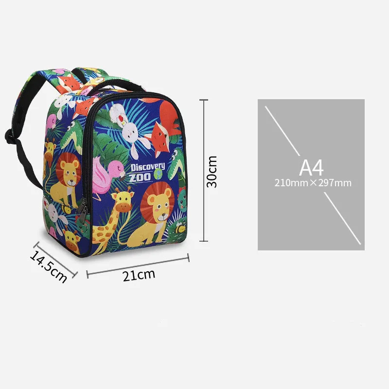 Excavadora excavadora con estampado de animales y dinosaurios para niños, mochilas escolares para bebés, bolsa para guardería, soporte para pañales