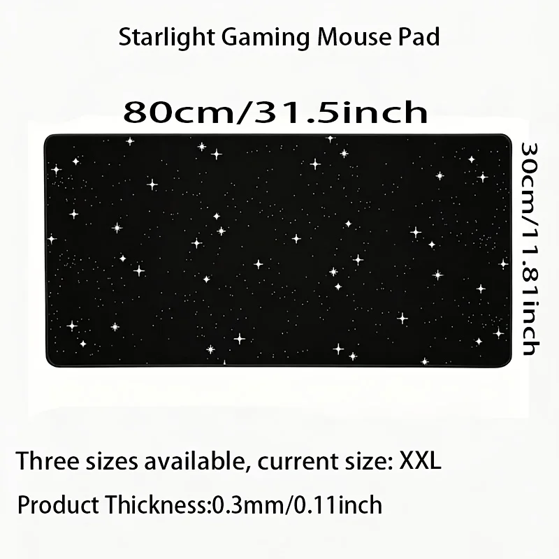 Minimalist Starry Sky Gaming Mouse Pad, Non-slip Locked Edge Smooth Surface for PC Laptop Office