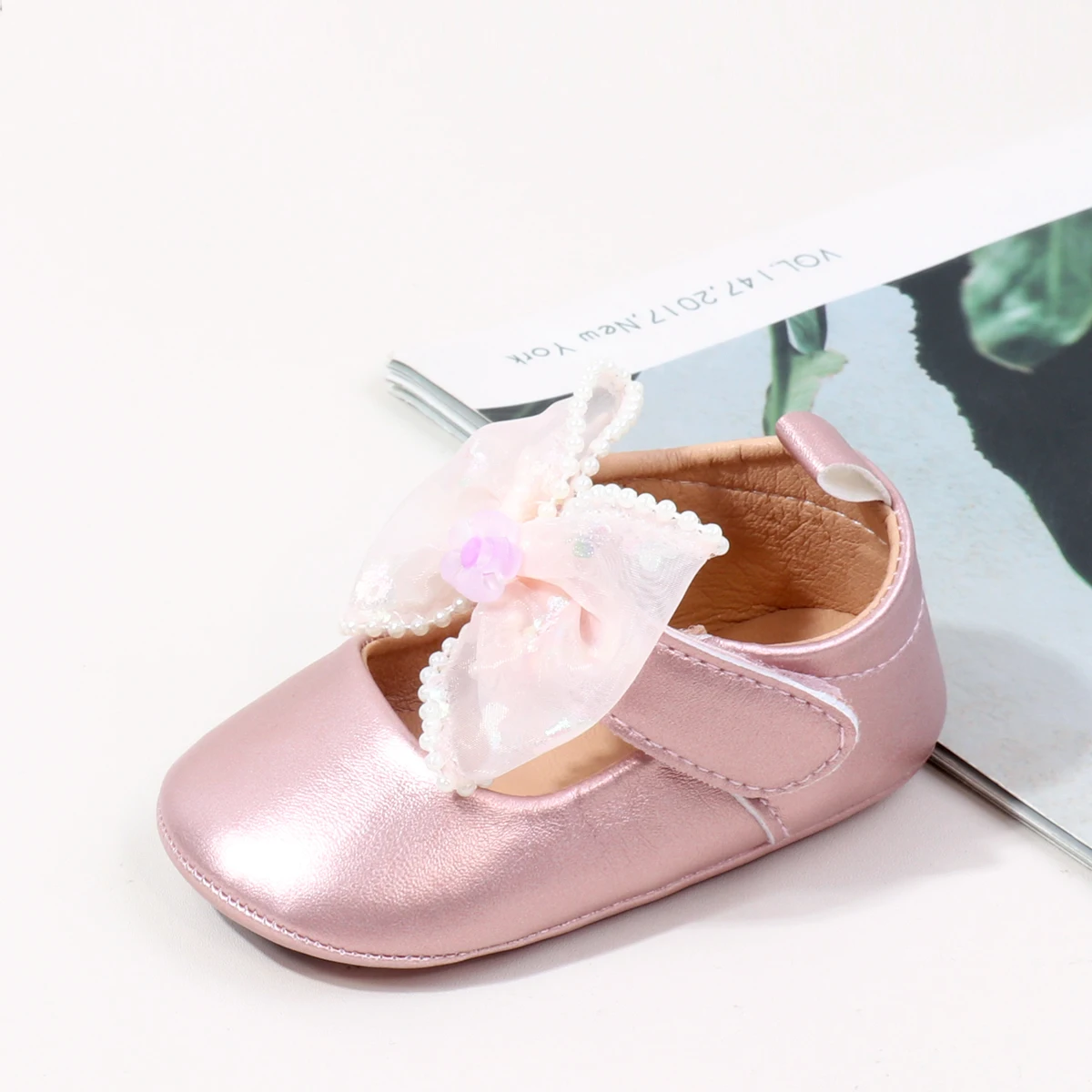 أحذية جلدية جديدة غير لامعة للربيع والخريف أحذية فردية مع ربطات عنق على شكل أميرة للأطفال الذين يتعلمون حذاء المشي #2