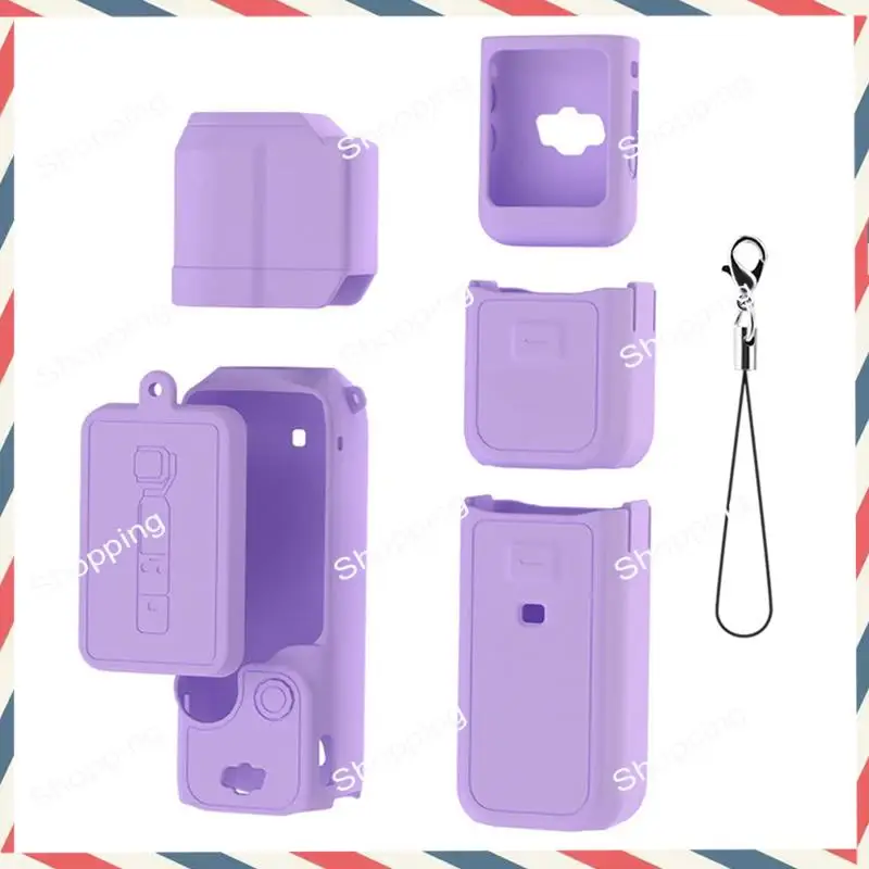 

M20K Case Cover For DJI Osmo Pocket 3 Soft Silicone Protective Case Set With Body Case,Lens Protective Cover,Grip Cases B-Purple