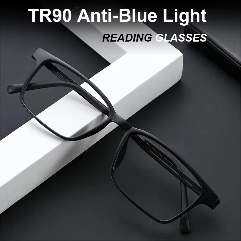 Anpassbare Reine Titan Lesebrille Männer Frauen TR90 Anti-Blue Ray Vollformat Computer Brille Dioptrien +1,0 +4,0 – Detail 6