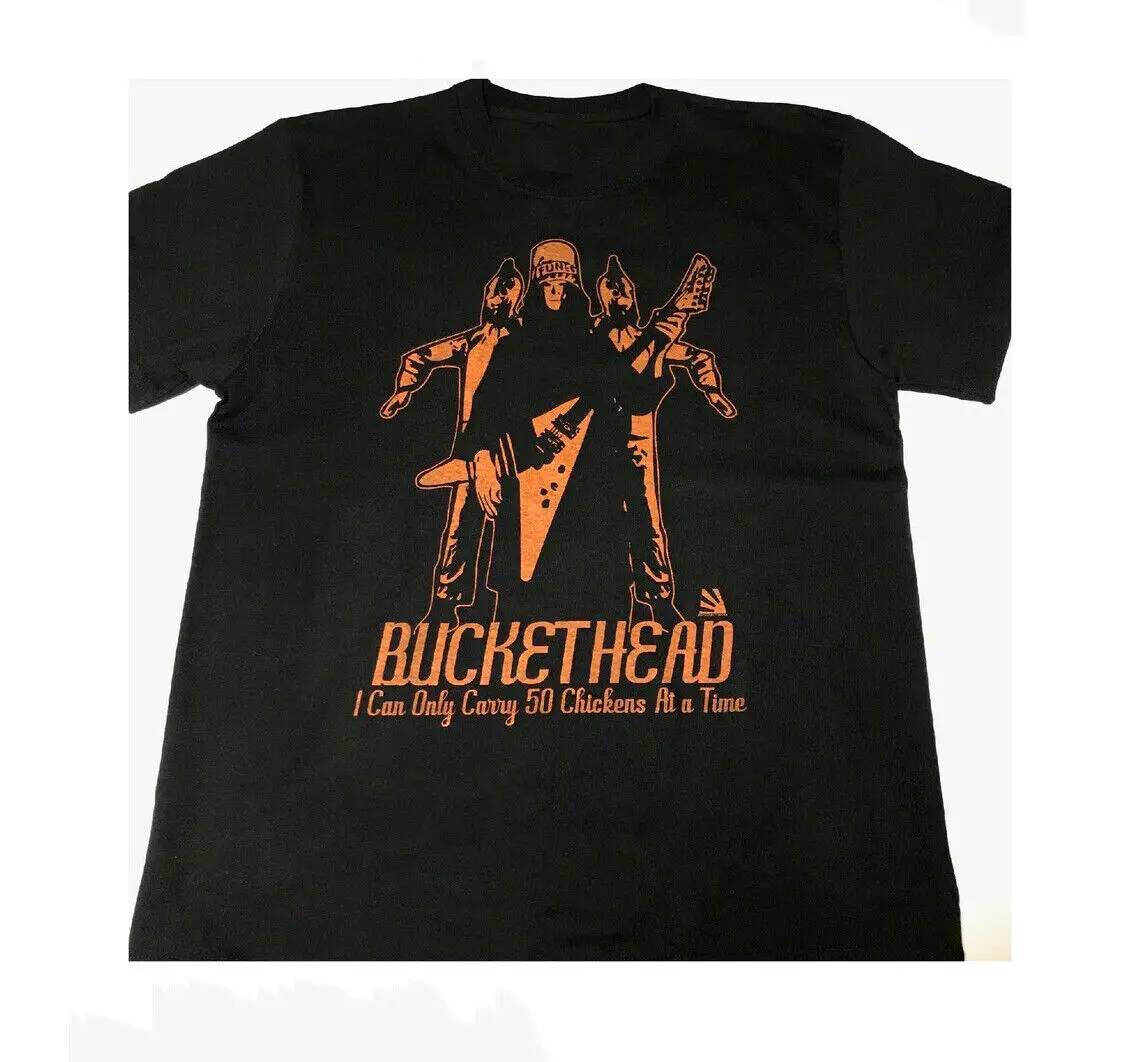 Vintage Buckethead Carrying Chickens Cotton Black S-4XL Unisex Shirt TT505