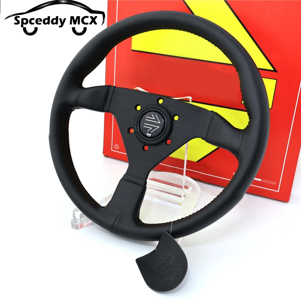 Kierownica do wyścigów driftowych 320 mm 12,5 cala/13 cali JDM V2 Czarna kierownica ze skóry zamszowej