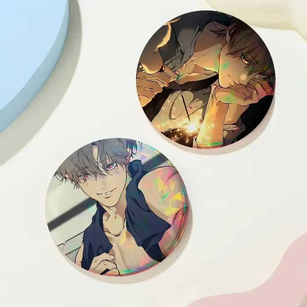 KOREAN BL Manhwa BAEK Skylar YEON Enamel For Badge Custom Laser Hologram Enamel Pin Metal Lapel Brooch For Clothes Bag Accessory