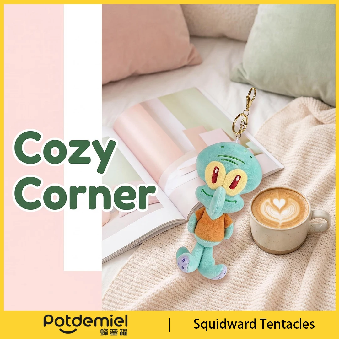 Potdemiel SpongeBob Squidward Tentacles Plush Keychain Backpack Hanger Handbag Pendant Purse Charm Collectible Accessory Mini view 2