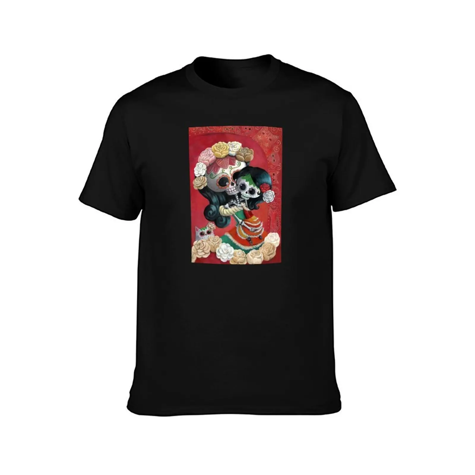 Mexican Skeletons Mother and Daughter T-Shirt, Summer Casual Cotton Tee, Oversized Streetwear Tops, Vintage Graphic Print