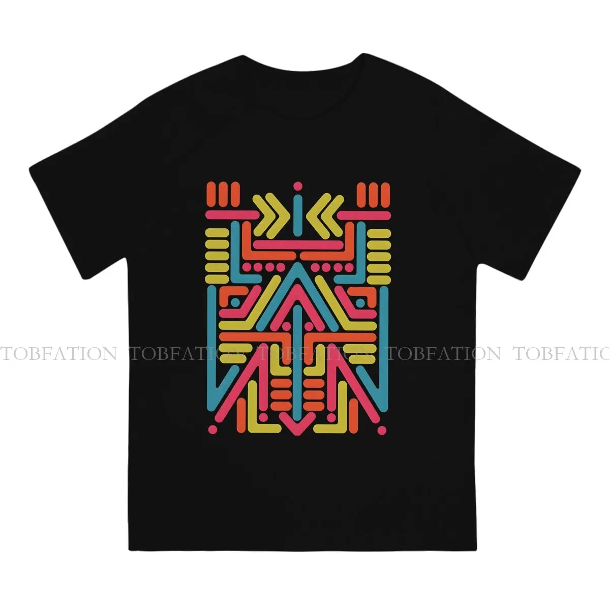 Chale O Neck TShirt Aztec Abstract Art Fabric Original T Shirt Man's Clothes