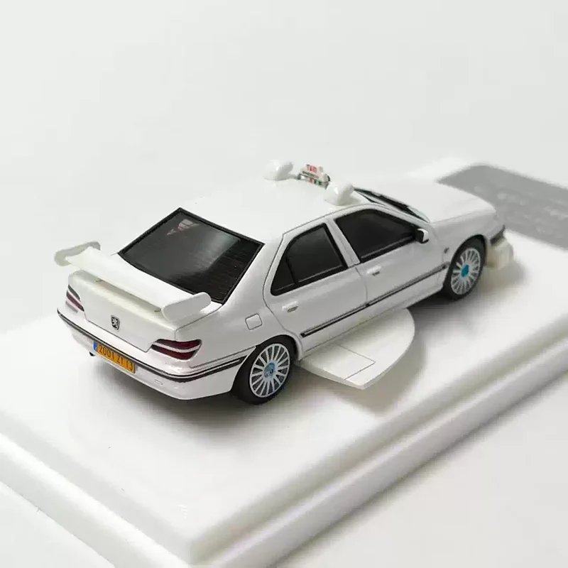 Peugeot TAXI ミニカー ホワイト 1:64 Scale Peugeot 406 Taxi Resin Simulation Car Model Collection