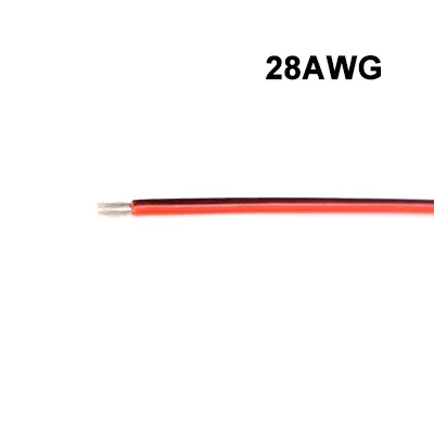 Hochtemperatur-verzinntes Kupferkabel, 2-adrig, Silikonkabel, Rot-Schwarz, 30 28 26 24 22 20 18 16 14 12 10 8 AWG für Kfz-LED-Beleuchtung
