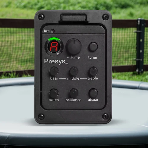 Imagen 2 del producto Pastilla de guitarra 201/301 con sintonizador para Fishman Presys Blend, preamplificador de guitarra EQ, ecualizador, sintonizador de guitarra, piezas EQ con orificio de sonido