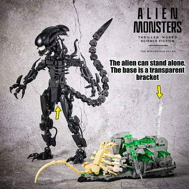 958pcs Creatieve MOC Alien Monster Bouwstenen Bricks Set DIY Alien Figuren Assembly Model Kit Speelgoed STEM Educatieve Geschenken