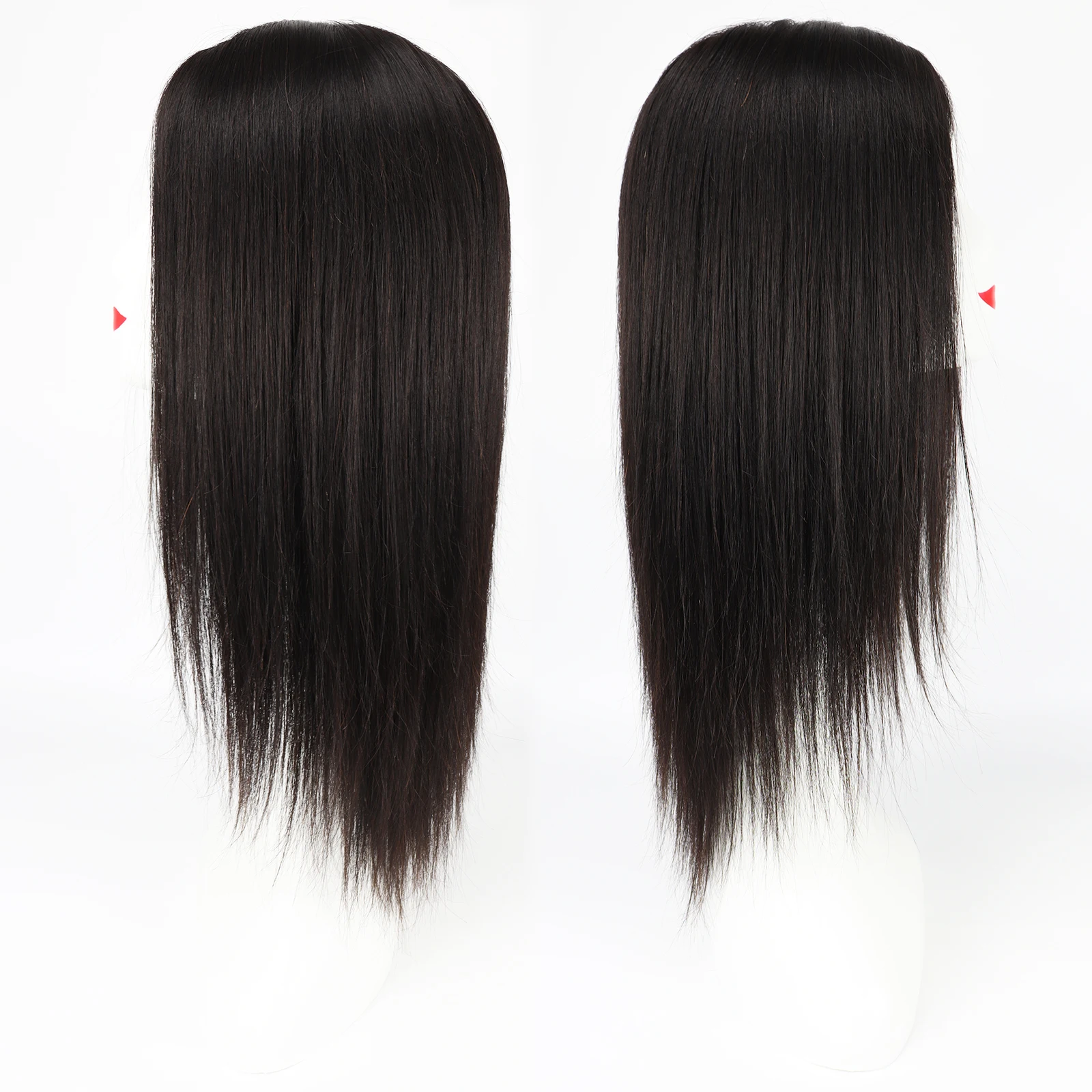 Straight Virgin European Human Hair Silk Top Wig with Bangs — 6x6 Silk Base