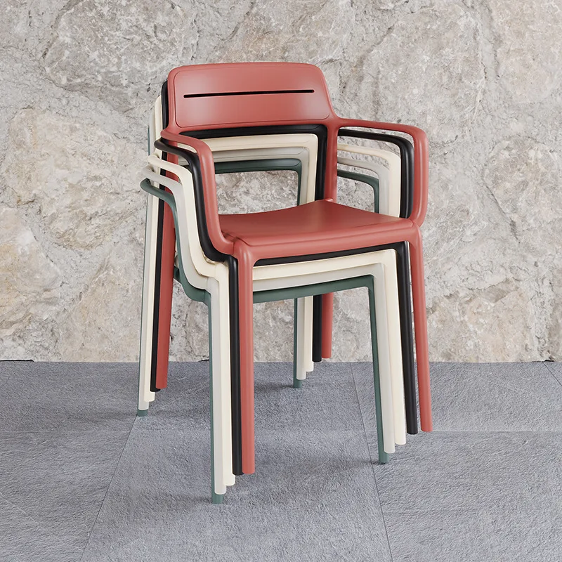YFY European Armchair Household Modern Simple Dining Table and Chair Outdoor Stackable Leisure Plastic Chair