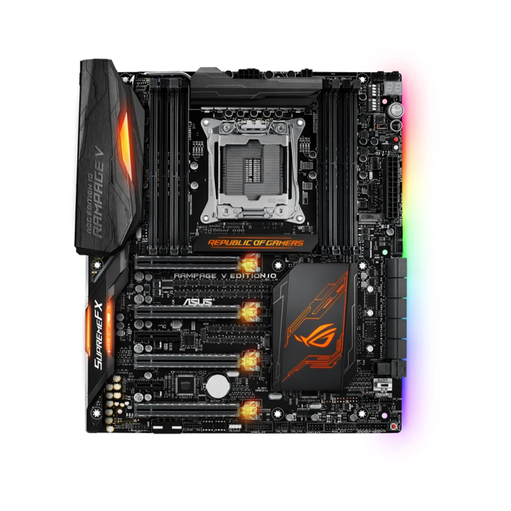 ASUS RAMPAGE V EDITION 10 E-ATX Motherboard 8 DDR4 RAM Slots Supports Core i7 X-Series Processors On LGA 2011-V3 Socket i7 6950X