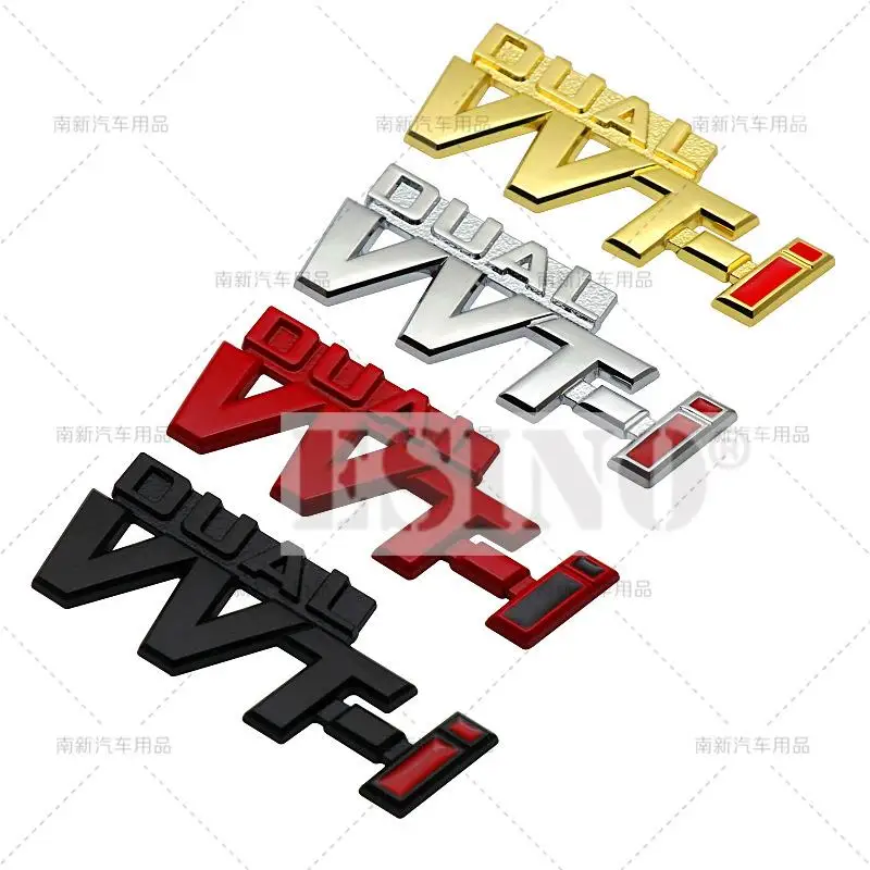 Car Styling 3D Dual VVT-I Metal Chrome Zinc Alloy Emblem Car Body Badge Sticker Auto Accessory for Corolla Camry RAV-4 Tacoma