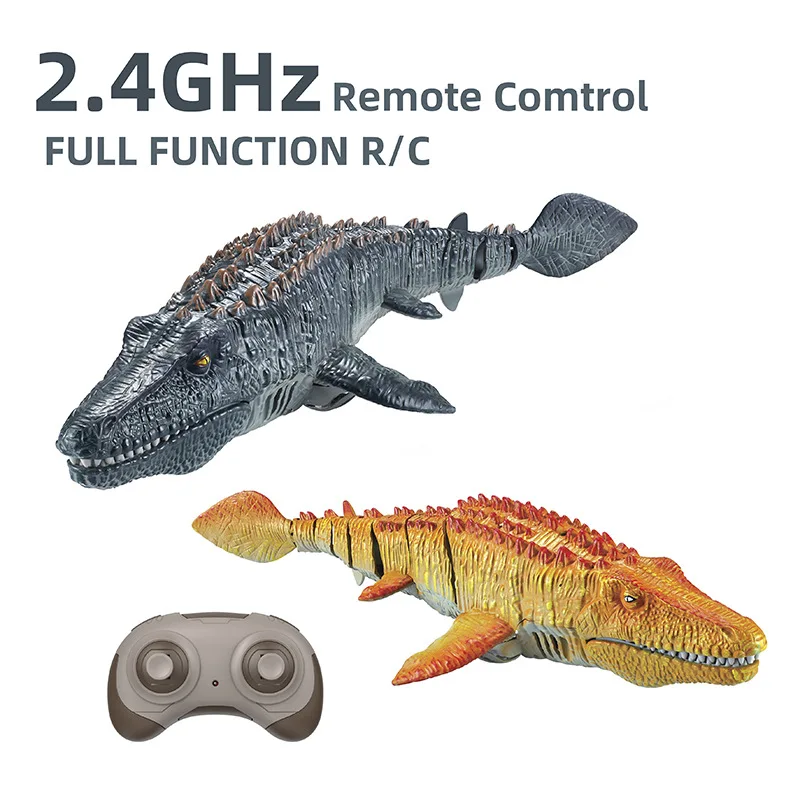 2.4G Remote Control Dinosaur For Kids Mosasaurus Diving Toys Rc Boat With Light Spray Water For Swimming Pool Bathroom Bath Toys