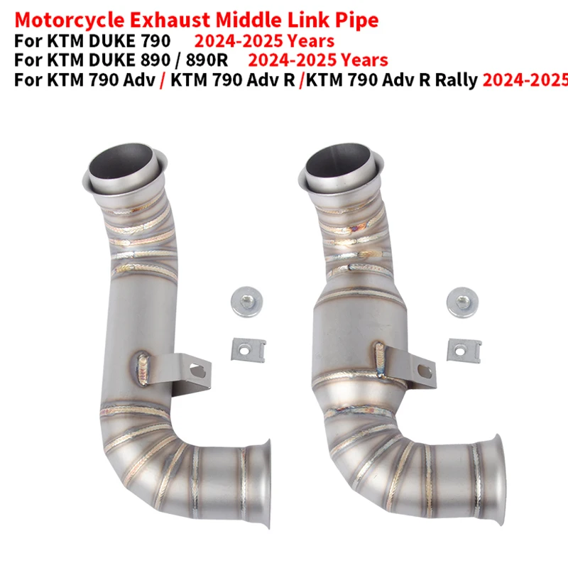 Motorcycle Exhaust Escape Muffler Stainless Middle Link Pipe For KTM DUKE 790  Adventure R Rally KTM790 KTM890 KTM 890 2024 2025