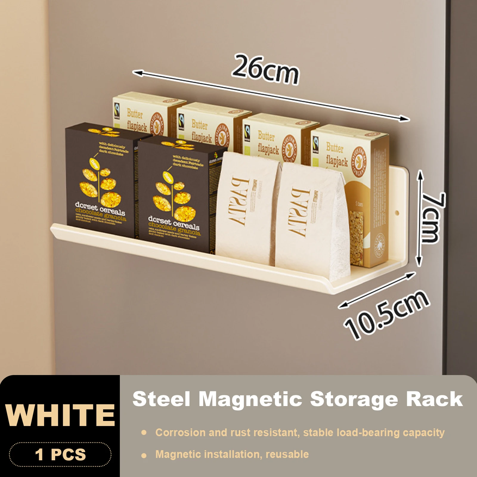 Magnetic Kitchen Refrigerator Storage Rack Without Punching Wall-mounted Condiments Spice Shelf Household Organizer