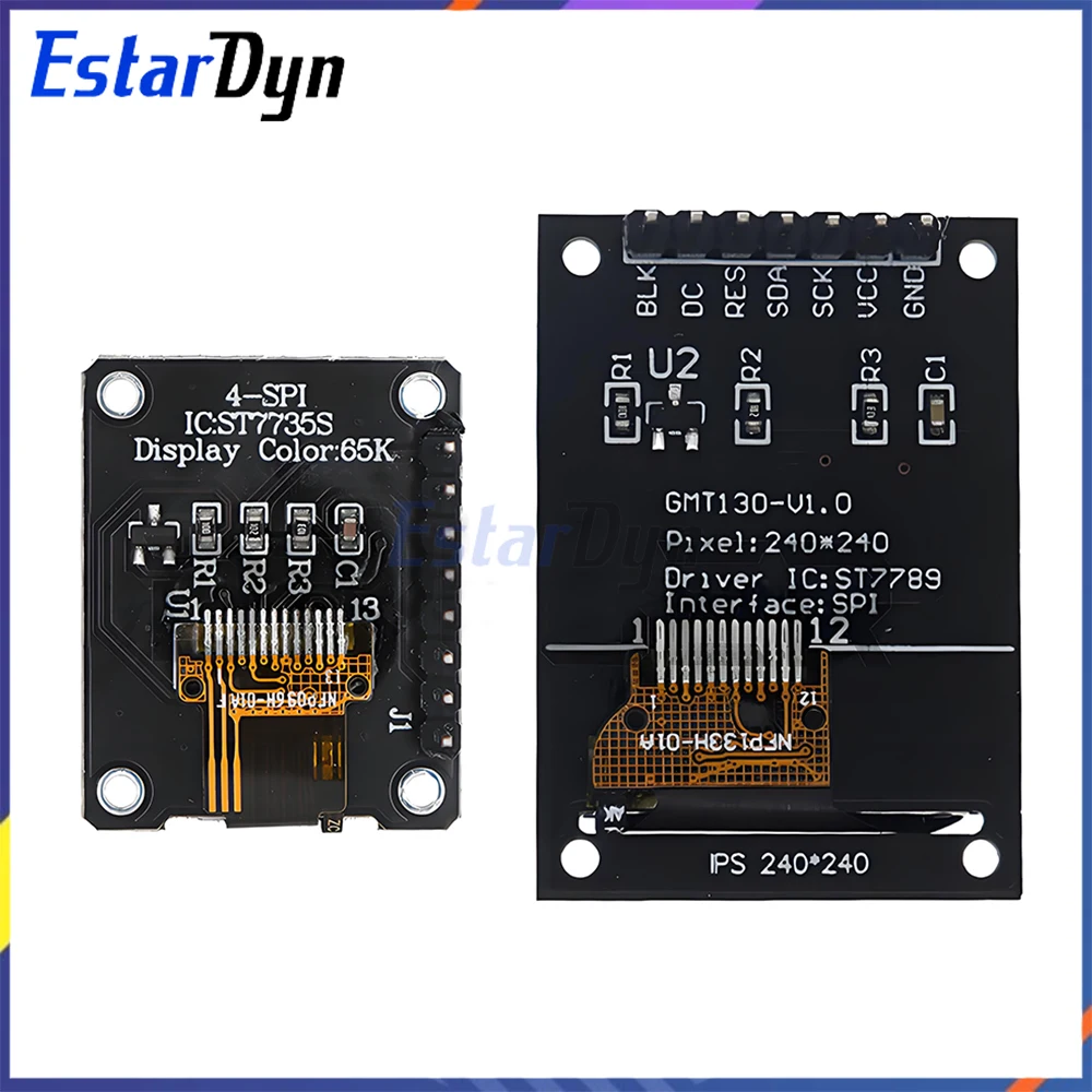0.96 / 1.3 inch IPS 7P SPI HD 65K Full Color LCD Module ST7735 Drive IC 80*160 (Not OLED)