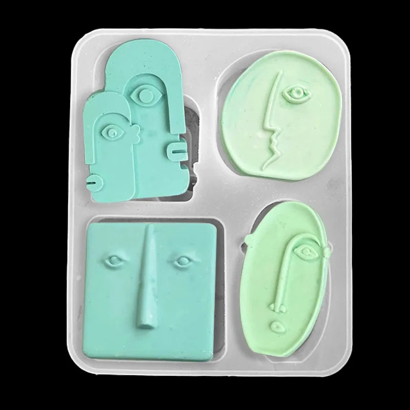 Resin Mold Personality Abstract Face Silicone Mold DIY Portrait Candle Mold Aromatherapy Soap Mold Jewelry Molds