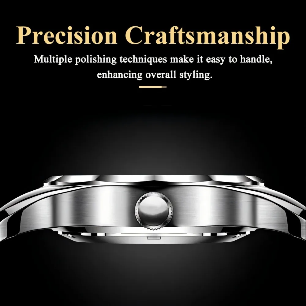 가셀리 비즈니스 고급 남성용 손목시계 날짜 요일 방수 야광 남성 시계 스테인리스 스틸 패션 쿼츠 시계