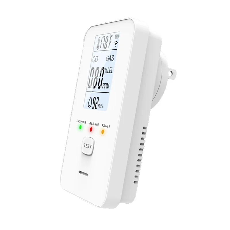 

A25P Carbon Monoxide Gas Detector 4In1 Temperature Humidity Natural Gas Leak Detection LCD Display For Home RV EU EU Plug