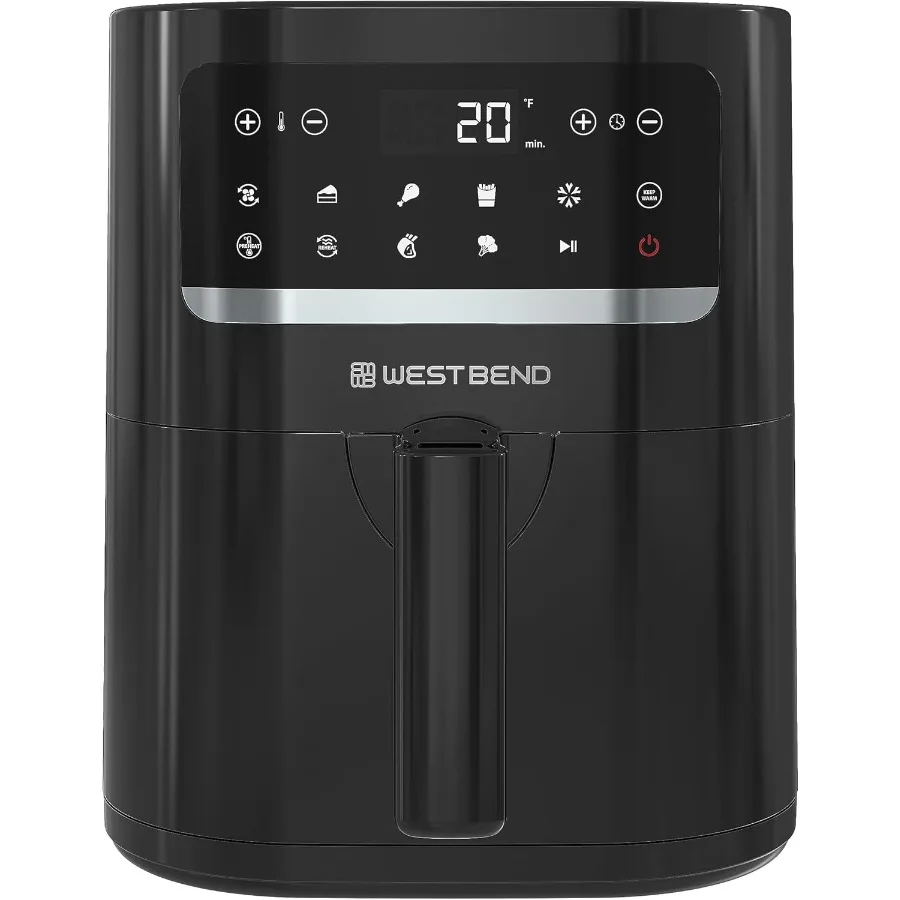 コンパクトな5クォートエアフライヤー、デジタルコントロールLCDディスプレイと10種類の調理プリセット、シェイクリマインダー機能付き、ノンスティックフライパン