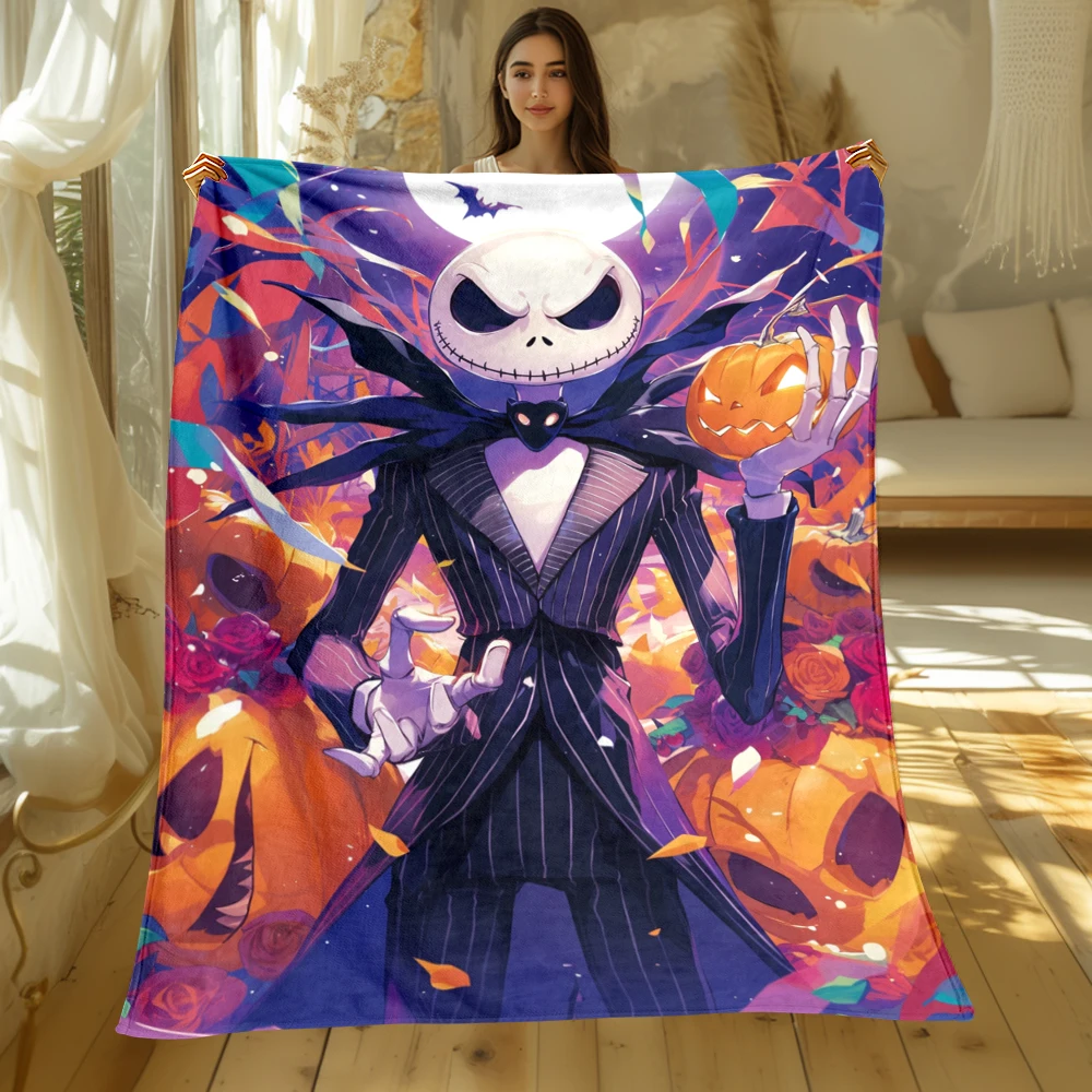 MINISO Nightmare Before Christmas Print Blanket.Warm and Comfortable Flannel,Bedroom,Sofa,Bed,Chair Picnics,Trip, Camp,Blankets.