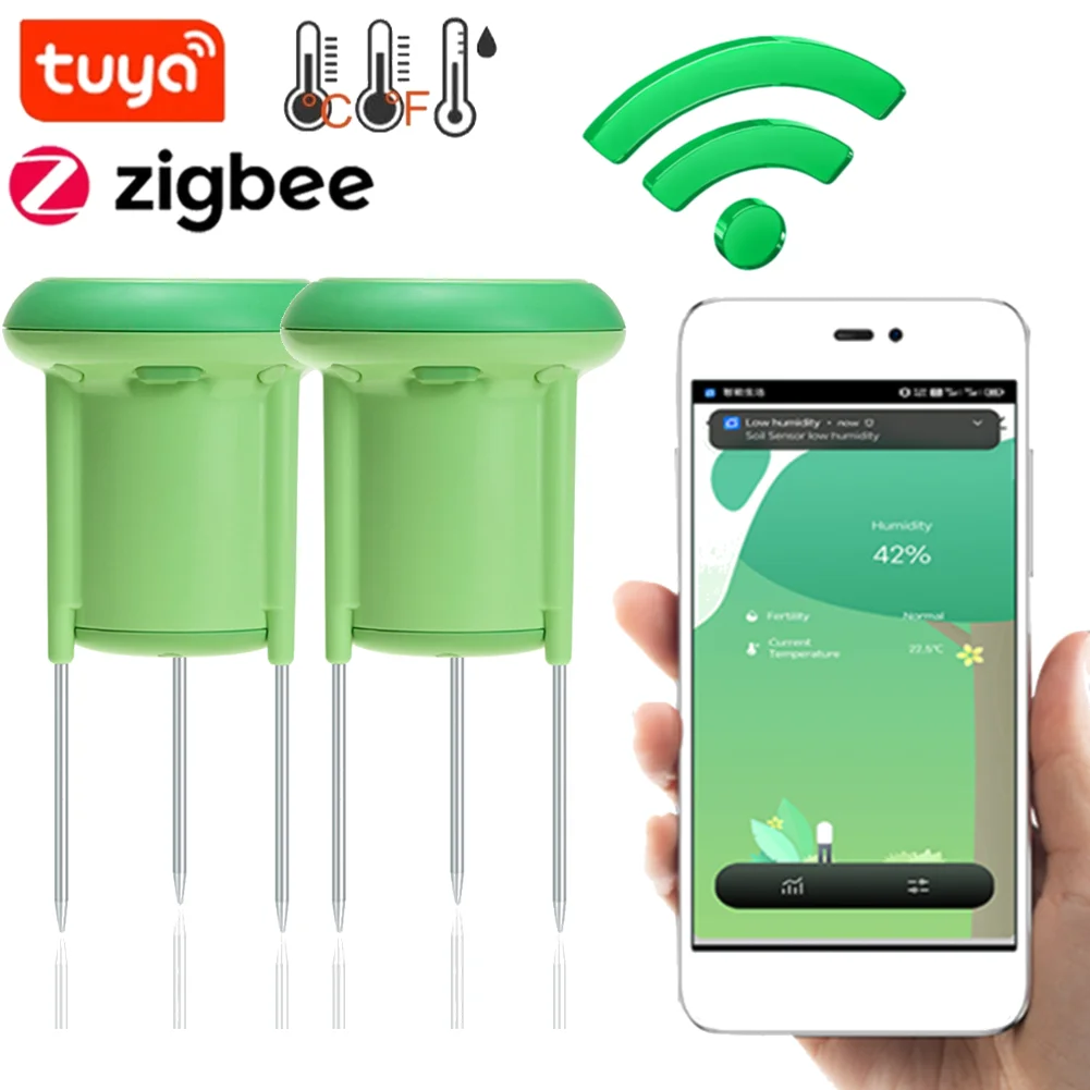 

1/2 шт. Tuya Smart Zigbee тестер почвы для измерения импературы и влажности водонепроницаемый термогигрометр автоматизация детектор орошения