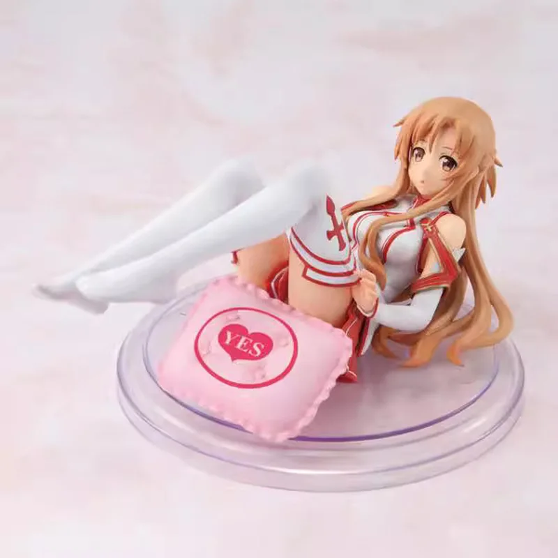 Anime Figure Sao Sword Art Online Asuna Yuuki 1 8 Scale Pvc Figure With Pillow Boxed Desktop Decor For Adult Collectors