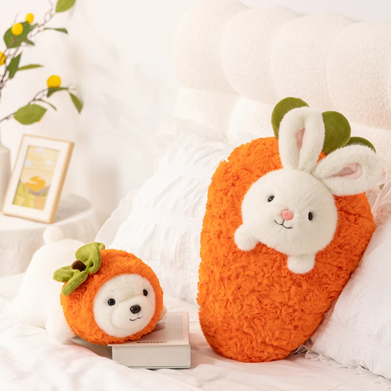 

Carrot-Shaped Rabbit & Guinea Pig Plush Pillow Toys 30/55CM Soft Stuffed Dolls with Carrot Hole Creative Gift Kids Room Decor