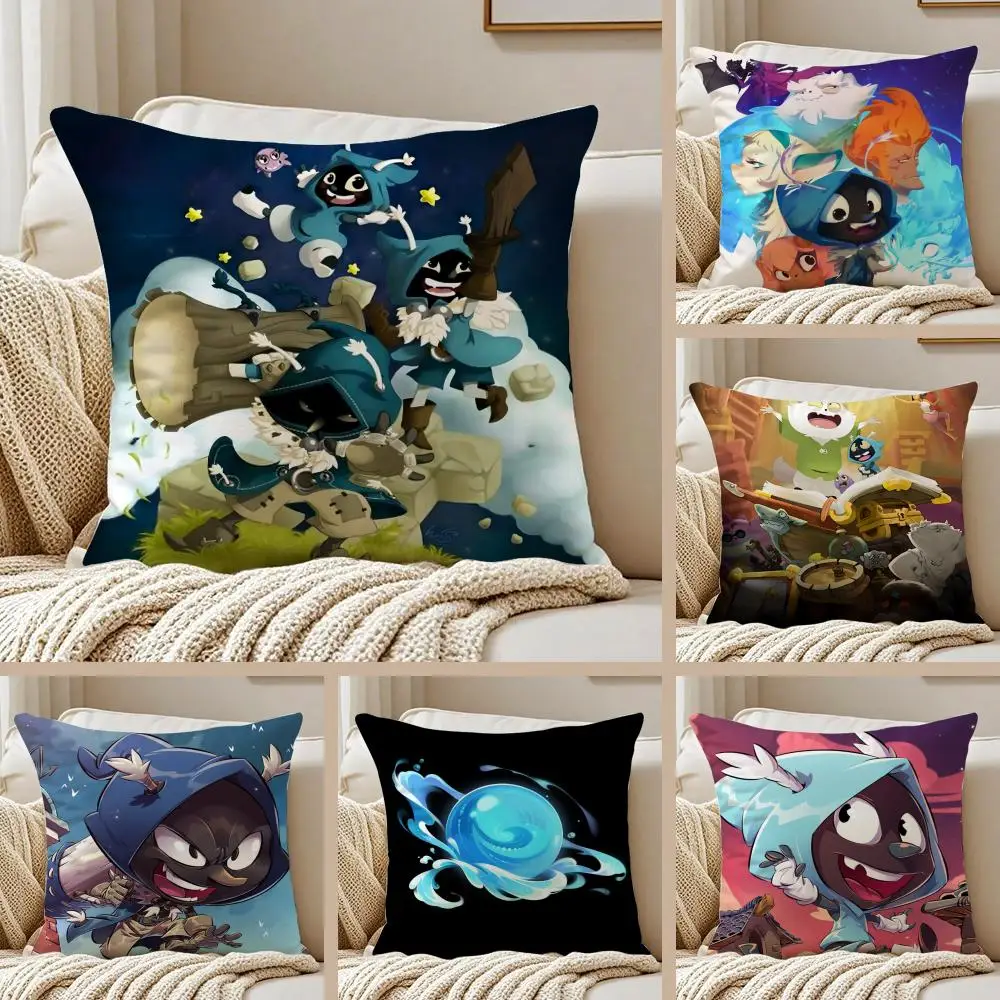 Fantasy French Video Game D-Dofus Cushion Cover Pillowcase Anti-dustmite Invisible Zipper Short Plush Sofa Cushion