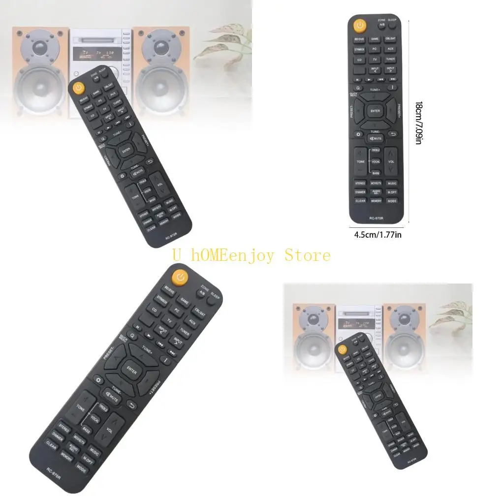 B0KF RC970R Replacement Remote Control Applicable for TX-SR494 HT-R398 TX-SR393