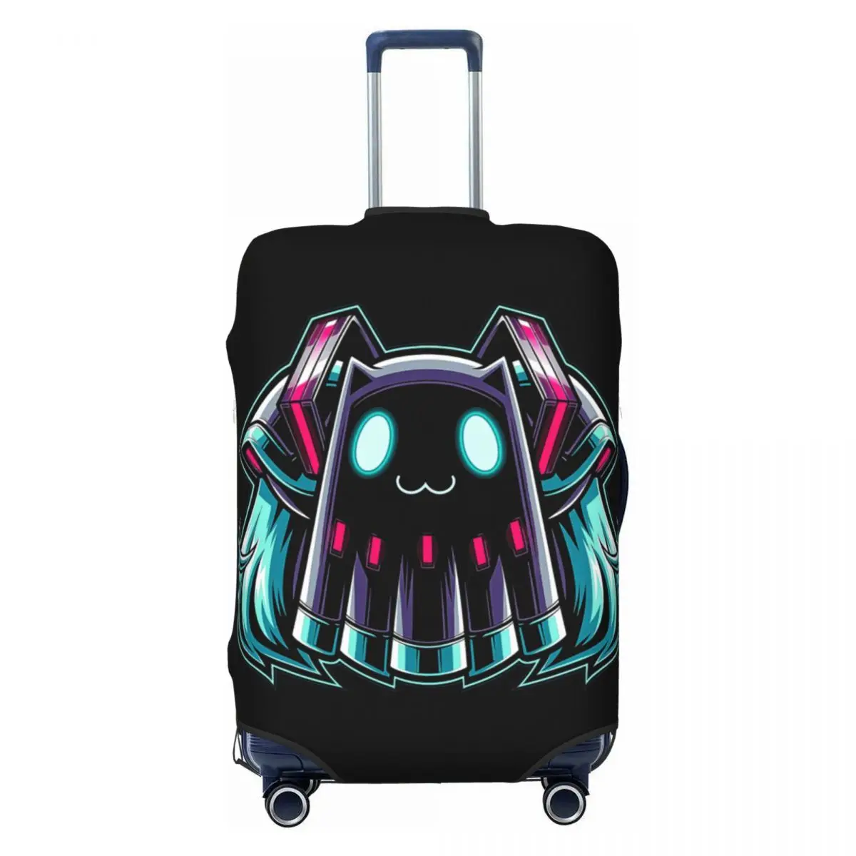 カスタム初音ミク-vocaloid-ロックアニメ荷物カバー弾性旅行スーツケース保護カバー-18-32-インチに適しています