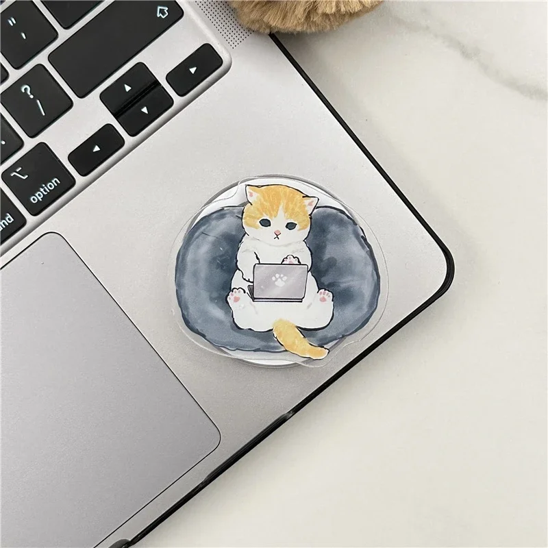 NEW INS Cute 3D Cat Acrylic Phone Holder Support for IPhone 16 Pro Korean Kitten Grip Tok for Magsafe Folding Finger Stand