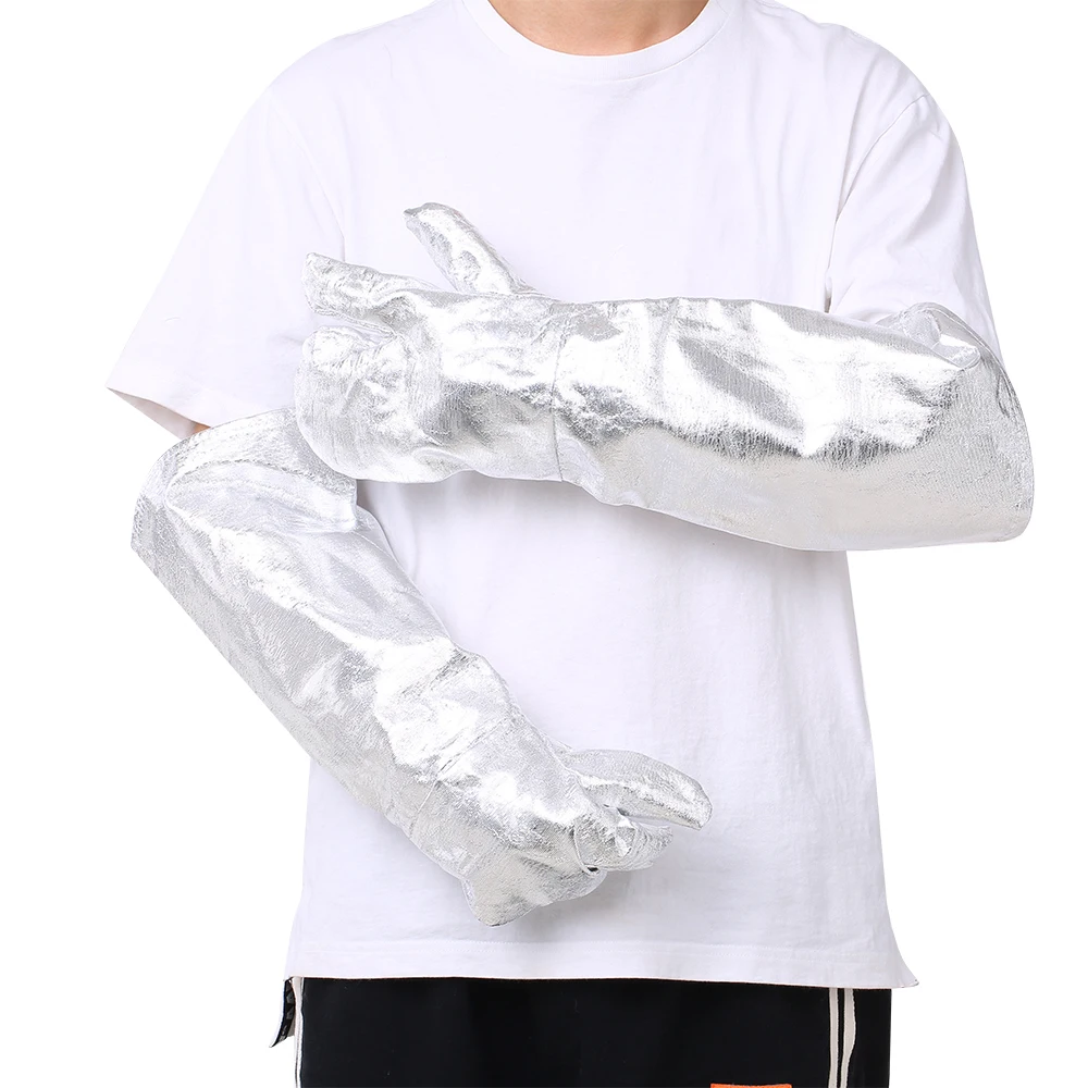 105 1000 Degrees Celsius Aluminized Heat Resistant Gloves High Temperature Safety Work Gloves Aluminum Foil Fireproof Anti-sc