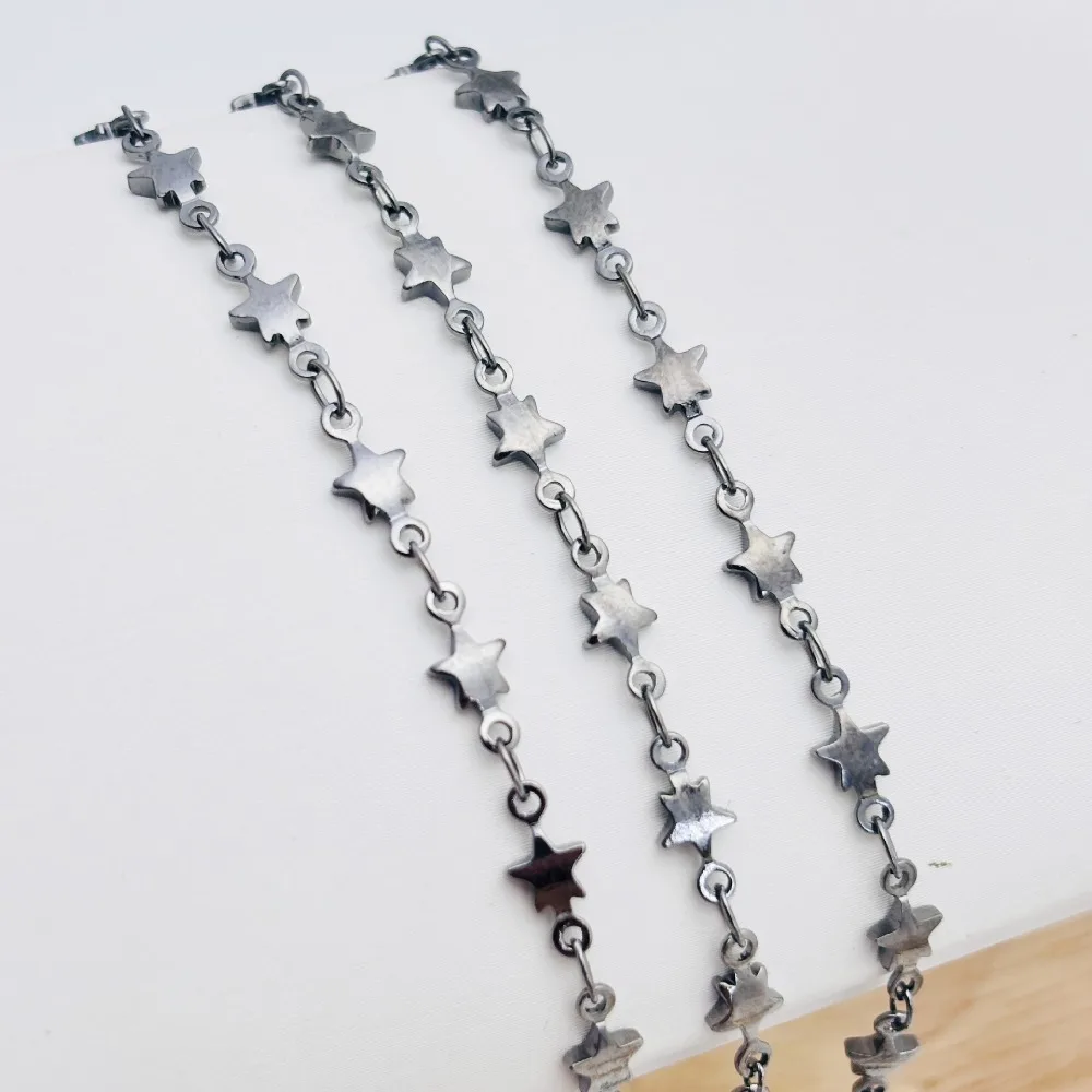 No Fade Copper Chain 4/5mm Electroplating Process Star Chain 1 Meter Length Solid Color Jewelry Making Chain Jewelry DIY Making