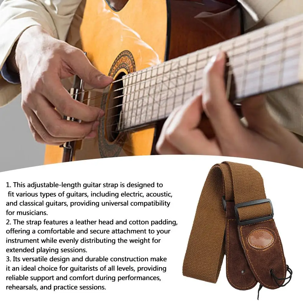 Guitar Strap Cortical Adjustable Comfortable Guitar Strap for Acoustic Electric Bass Guitar Support Musical Accessories O3J8