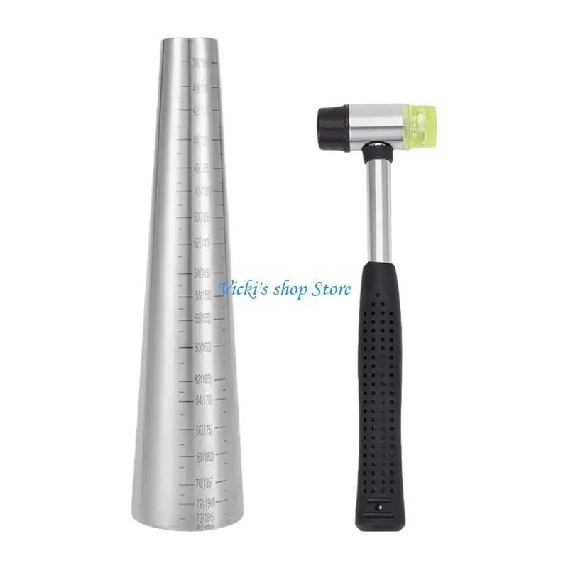 

Stainless Steel Bracelet Mandrel Tool Set with Scale Metal Bracelet Repair Tool for Jewelry Reshaping and Sizing
