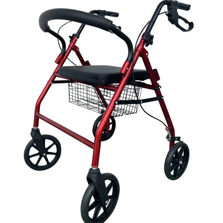 Walking aids 4 Wheels Walker Rollator with Shopping Cart for Elderly Person