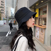 2024 New Solid Color Women Bucket Hat Summer Foldable Sunscreen Panama Fisherman Hat Female Outdoor Sun Prevent Hat