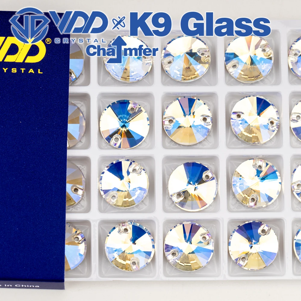 VDD Rivoli Mehrere Farben Top Qualität K9 Glas Nähen Auf Strass Kristall FlatBack Nähen Steine Für DIY Kleidungsstück Hochzeit Kleid – Detail 9