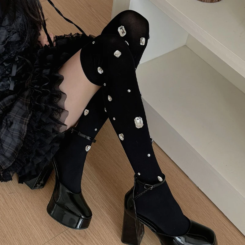 Damenstrümpfe mit Diamantmuster, süß, cool, trendig, sexy, vielseitig, Wadensocken, hochwertige, bequeme, atmungsaktive Socken für Mädchen