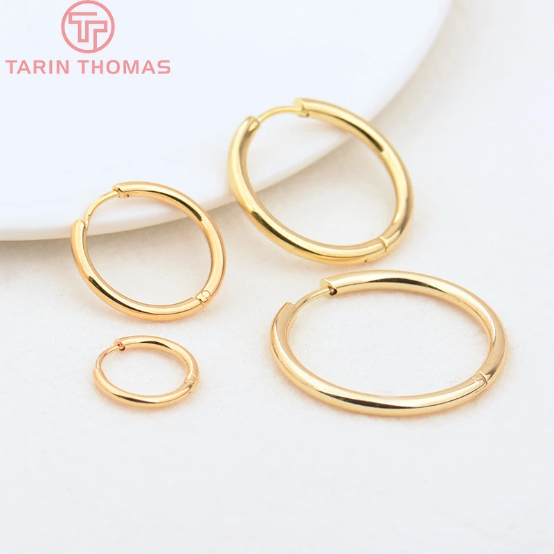 Total 1000PCS 23MM Width 2.5MM 24K Gold Color Round Hoop Earrings Jewelry Making Findings