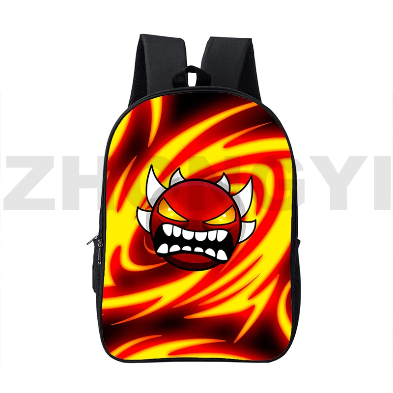 

High Quality Nylon 3D Game Angry Geometry Dash Backpacks 16 Inch Travel Schoolbags for Girl Boy Outdoor Sport Mochila Laptop Bag